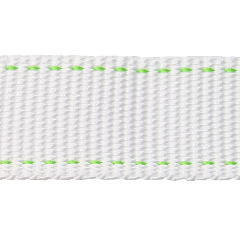 Gurtband, schwer Dyneema 25mm weiß/grün 50m
