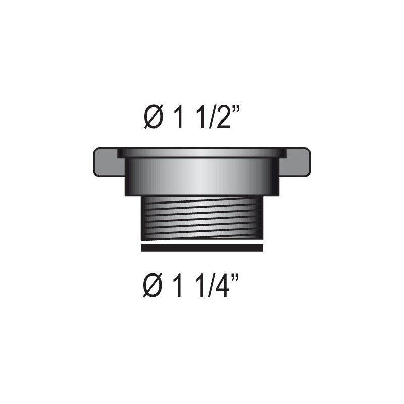 BARKA Reduzierstück von Gewinde 1-1/2' auf 1-1/4' BARKA Reduzierstück von Gewinde 1-1/2' auf 1-1/4'