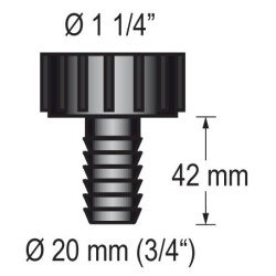 BARKA Schlauchanschluss mit Gewinde 1-1/4' für Schlauch 19mm