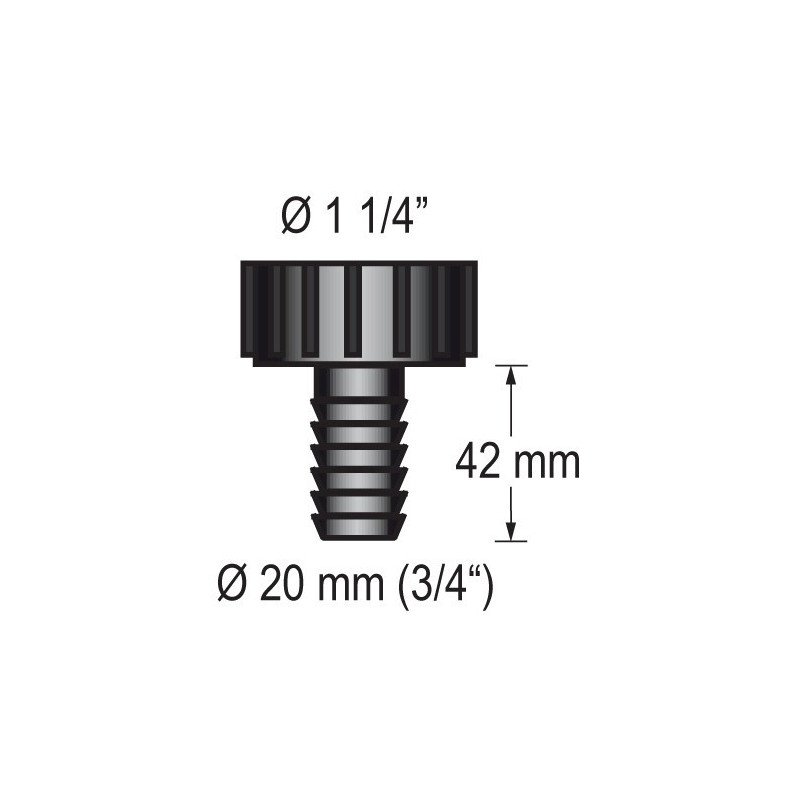 BARKA Schlauchanschluss mit Gewinde 1-1/4' für Schlauch 19mm