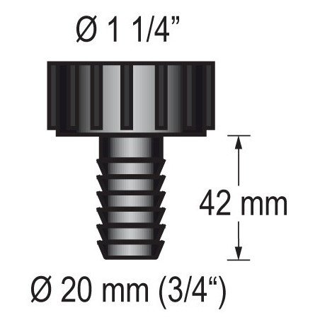 BARKA Schlauchanschluss mit Gewinde 1-1/4' für Schlauch 19mm
