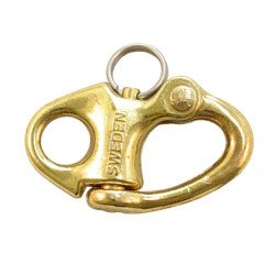 Schnappschäkel mit Auge Messing 40mm