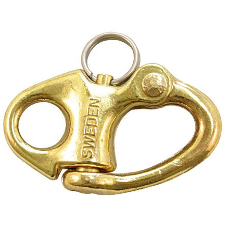Schnappschäkel mit Auge Messing 70mm