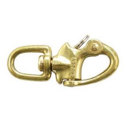 Schnappschäkel mit Wirbelauge Messing 75mm