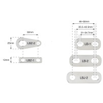 BEP Verbindungsplatte Z-Link LBZ-2 650A, für Pin 8/10mm 32mm