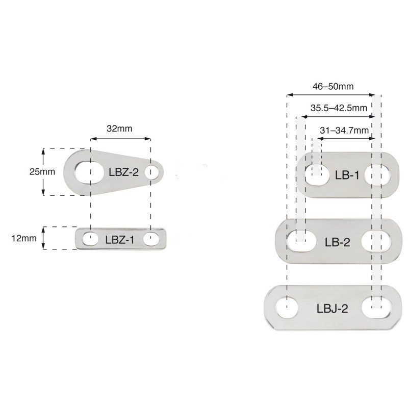 BEP Verbindungsplatte Z-Link LBZ-2 650A, für Pin 8/10mm 32mm