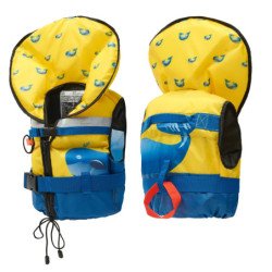 Feststoff-Rettungsweste 30N für Babys max.15kg mit Reißverschl., gelb Wal