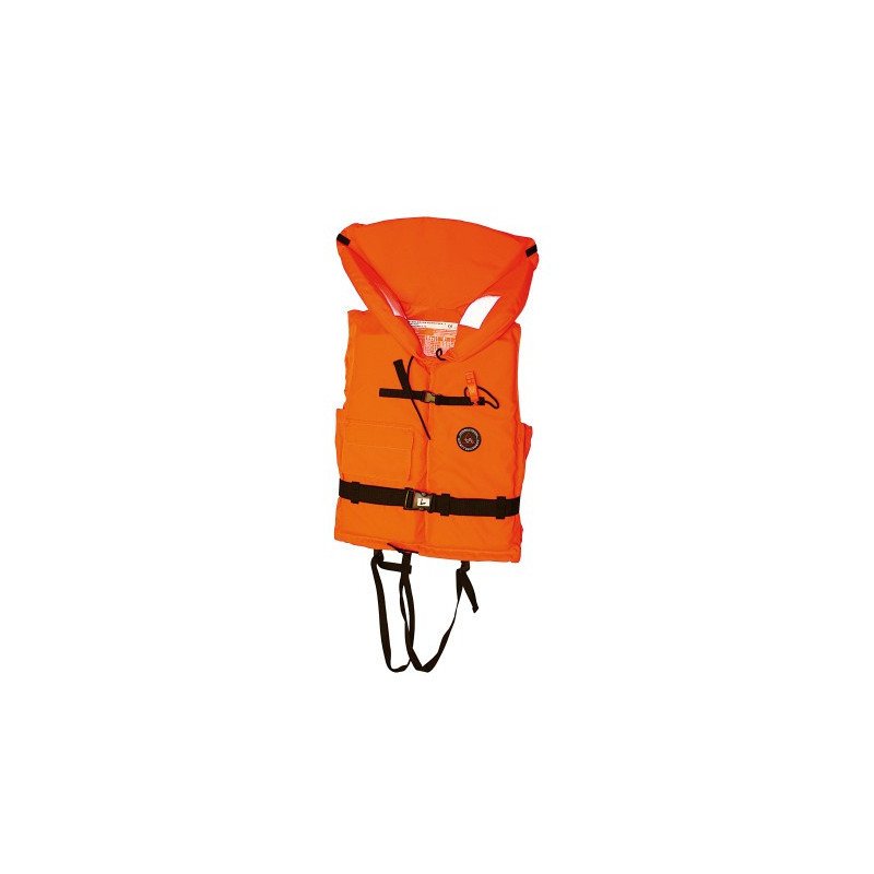 Feststoff-Rettungsweste 50N für Junioren 30-40kg mit Gurtschn., orange