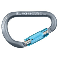 KONG Karabiner HMS Classic mit Auto-Block Alu 12x116mm grau/cyan
