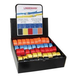 Display mit Spanngurten verzinkt/PES 25mm versch. Längen farbmix 45-tlg.
