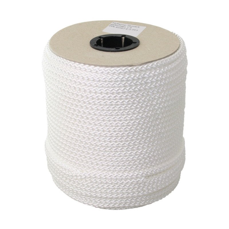 Flechtleine PP 8-fach 6mm weiß 30m
