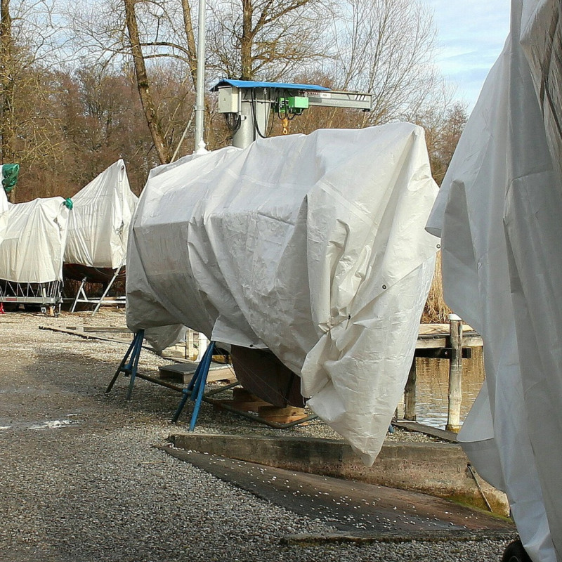 Abdeckplane 16 260g/qm ca.10x8m weiß