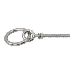 Augbolzen mit metr. Gewinde und Ring A4 M6x55mm, Ring 6x35mm