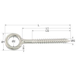 Augbolzen mit Holzgewinde A2 8,0x80mm 10St.