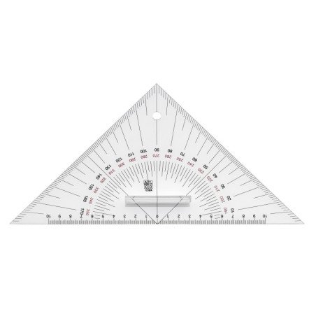 Kursdreieck mit festem Griff Plexiglas 270mm