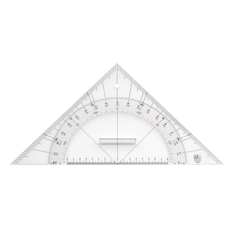 Kursdreieck mit festem Griff Plexiglas 330mm
