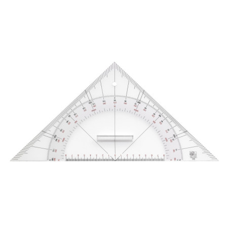 Kursdreieck mit festem Griff Plexiglas 330mm