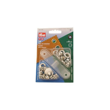 PRYM Ösen-Set mit Schlagwerkzeug MsNi Auge 8mm 24St. SB-Pack