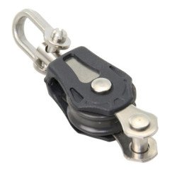 BARTON Einfachblock gleitl. 20mm, Seil 5mm, Wirbelschäkel, U-Bügel