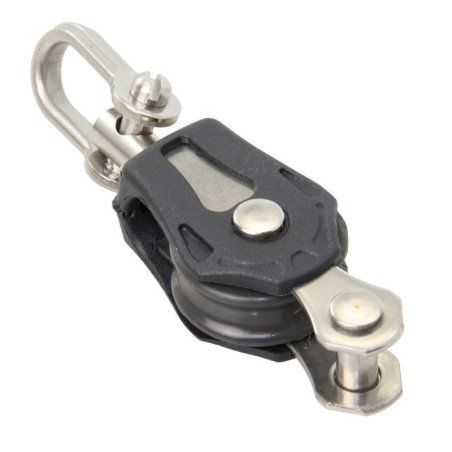 BARTON Einfachblock gleitl. 20mm, Seil 5mm, Wirbelschäkel, U-Bügel