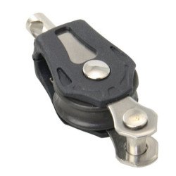 BARTON Einfachblock gleitl. 20mm, Seil 5mm, Wirbel ohne Schäkel, U-Bügel