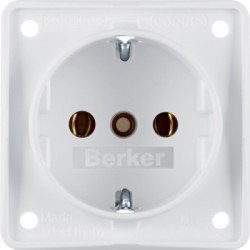 BERKER Schuko-Steckdose Integro Flow 230V 16A polarweiß matt