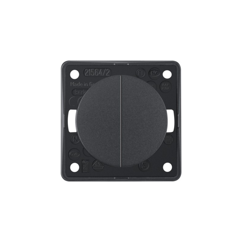 BERKER Doppel-Wechselschalter Integro Flow 230V 16A anthrazit matt