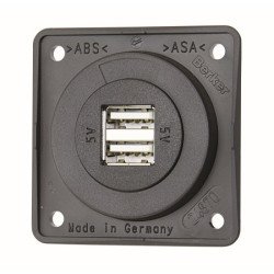 BERKER USB-A Doppelsteckdose Integro Flow 12/24V 2x2,5A anthrazit matt