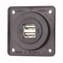 BERKER USB-A Doppelsteckdose Integro Flow 12/24V 2x2,5A anthrazit matt