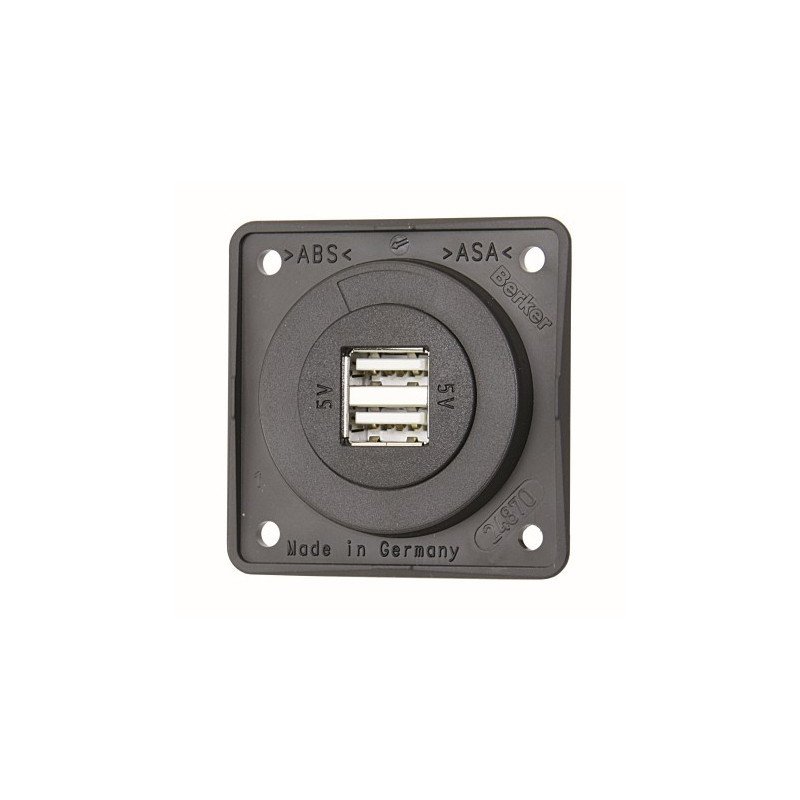 BERKER USB-A Doppelsteckdose Integro Flow 12/24V 2x2,5A anthrazit matt