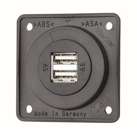 BERKER USB-A Doppelsteckdose Integro Flow 12/24V 2x2,5A anthrazit matt