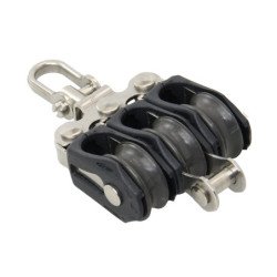 BARTON Dreifachblock gleitl. 20mm, Seil 5mm, Wirbelschäkel, U-Bügel