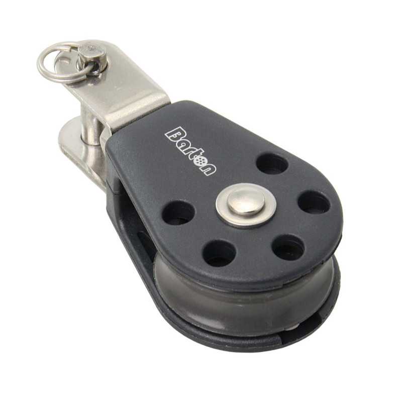 BARTON Einfachblock gleitl. 30mm, Seil 8mm, Gabel