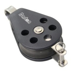 BARTON Einfachblock gleitl. 30mm, Seil 8mm, Auge, U-Bügel