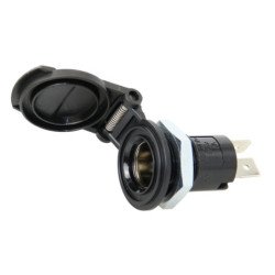 Einbausteckdose mit Deckel 6-24V max.16A rund SB-Pack