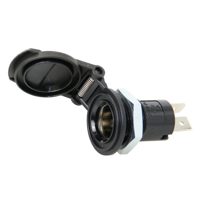 Einbausteckdose mit Deckel 6-24V max.16A rund SB-Pack