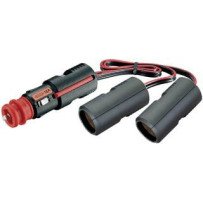 PRO CAR Y-Verteilerkabel mit Stecker und 2 Kupplungen 21mm 12/24V 10A 0,25m