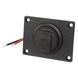PRO CAR USB-A Einbau-Doppelsteckdose mit Deckel, rechteckig 12/24V 2x2,5A