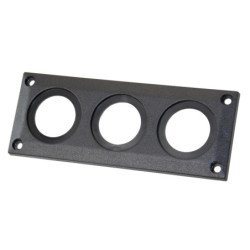 PRO CAR Einbau-Rahmen, 3-fach für runde Steckdosen 36mm, Einbaudurchm 28mm