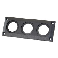 PRO CAR Einbau-Rahmen, 3-fach für runde Steckdosen 36mm, Einbaudurchm 28mm