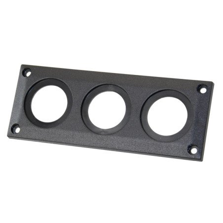 PRO CAR Einbau-Rahmen, 3-fach für runde Steckdosen 36mm, Einbaudurchm 28mm