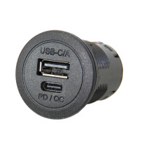 USB-C/A Einbau-Doppelsteckdose mit PD/QC 12/24V 3A/2,2A SB-Pack
