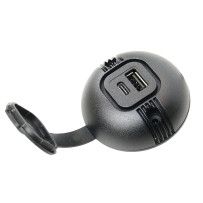 USB-C/A Aufbau-Doppelsteckdose mit Deckel 12/24V 3A/2,5A SB-Pack