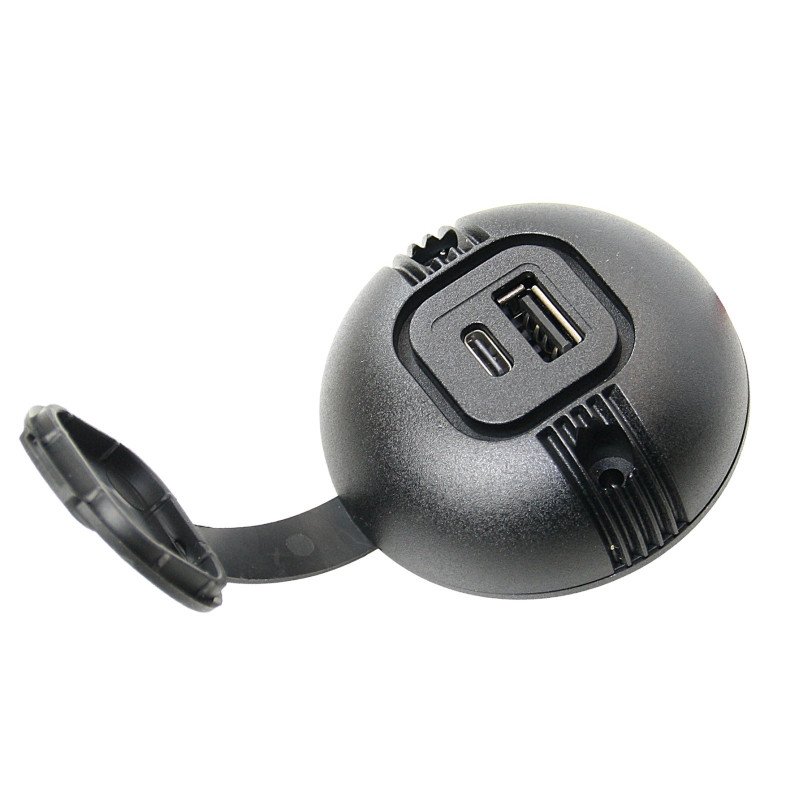 USB-C/A Aufbau-Doppelsteckdose mit Deckel 12/24V 3A/2,5A SB-Pack