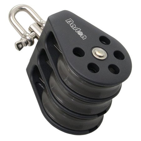 BARTON Dreifachblock gleitl. 30mm, Seil 8mm, Auge