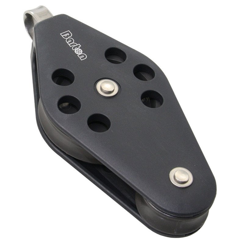 BARTON Violinblock gleitl. 45/30mm, Seil 8mm, Auge
