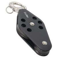 BARTON Violinblock gleitl. 45/30mm, Seil 8mm, Schnappschäkel