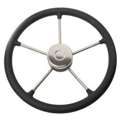 RIVIERA Steuerrad VR03 Edelstahl/Leder 400mm, schwarz