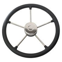 RIVIERA Steuerrad VR03 Edelstahl/Leder 400mm, schwarz