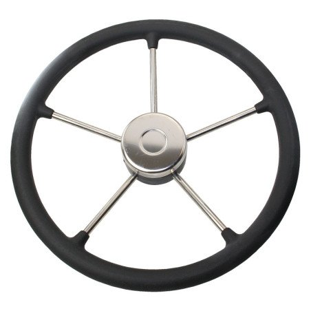 RIVIERA Steuerrad VR03 Edelstahl/Leder 400mm, schwarz